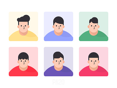 Men's Faces asian character face hair head illustraion man people