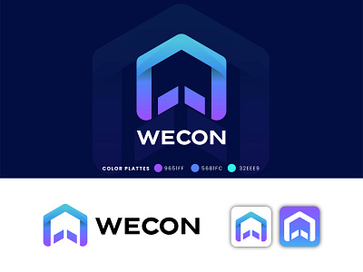 Wecon Logo design adobe app icon art branding design designinspiration graphic design graphic designer illustration letter head letter mark logo minimalist logo modern logo modern minimalist monogram real estate logo typography ui work mark