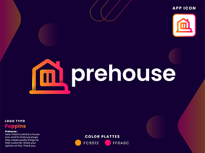 Prehouse modern minimalist logo design adobe app icon art brand guidelines brand identity branding gradient logo graphic design illustration letter head letter mark logo logo design logo maker logo mark logo trends minimalist logo modern logo real estate trendy logo