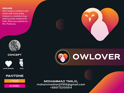 Owlover Modern minimalist logo design adobe animal logo app icon brand guidelines brand identity branding gradient logo illustration letter head letter mark logo logo design logo maker logo mark logo trends minimalist logo modern logo trendy logo vector