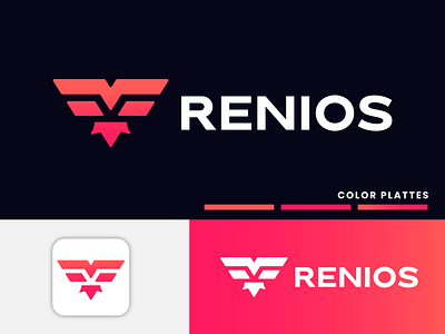 Renios Logo Design, Modern Minimalist Logo Design adobe app icon art brand guidelines brand identity branding gradient logo graphic design illustration letter head letter mark logo logo design logo maker logo mark logo trends minimalist logo modern logo trendy logo vector