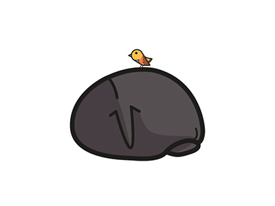 Just chill animal bird chill hippo illustration vector