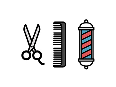 Cut hair barber icon illustration tools vector