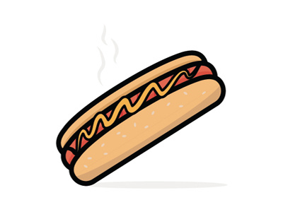 When the weather is hot like a hot dog bun food hotdog icon illustration sausage vector