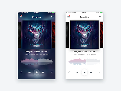 Daily UI 009 - Music Player app dark design gradient light minimal music player song sound spotify ui