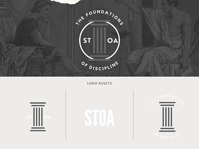 STOA.co brand identity branding canva design graphic design logo minimal mood board ui web