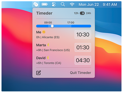 dribbble timeder app macos macos big sur menu bar