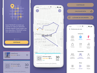 Tourist Routes App android app cards design