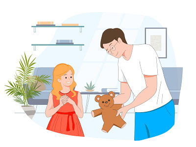 Give Gift to kids! app design illustration ui vector