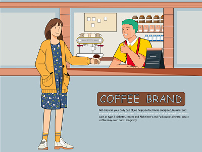 Local coffee shop app design illustration ui vector