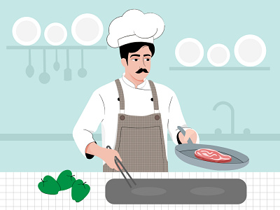 Cooking and thinking! app design illustration ux vector