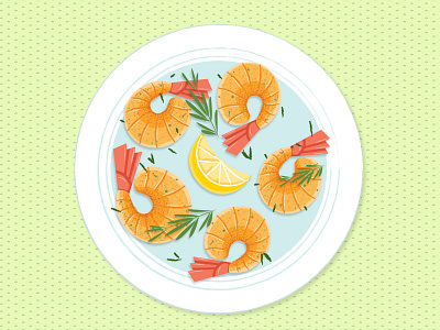 Shrimp Dish app design illustration ui vector