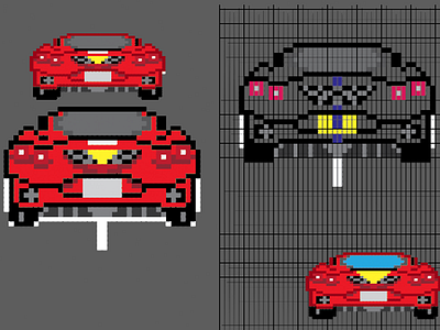 Pixel Art Ferrari 8bit after effects cars ferrari jordan nike nintendo pixel art