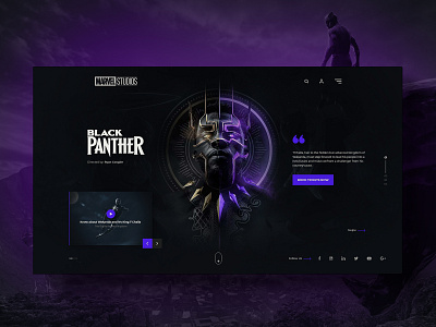 Cinematic Landing Page Design - Black Panther Edition black panther branding chadwick boseman graphic design hero design landing page marvel ui uiux website design