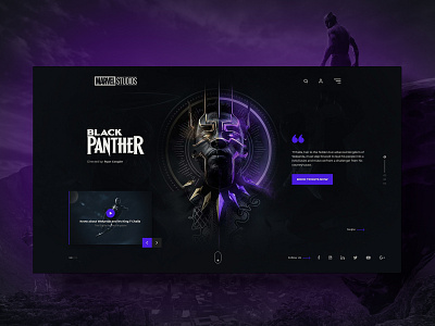 Cinematic Landing Page Design - Black Panther Edition