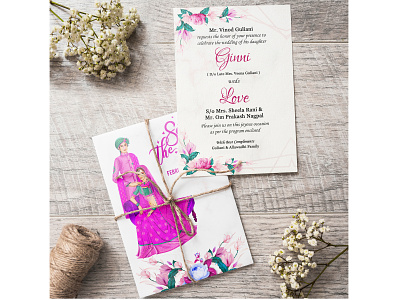Indian Wedding Invite design graphic design illustration
