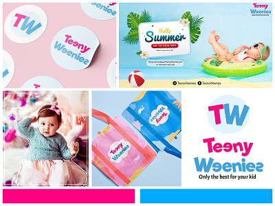 Teeny Weenies Baby Brand bag design banner branding design graphic design illustration logo packaging social media sticker typography vector