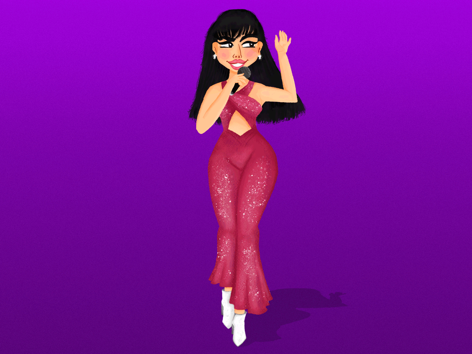 Selena Quintanilla singer brush character design illustration music singer social media tex mex