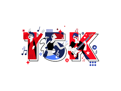 15K on Instagram by MixFm adobe illustrator classic rock flat design illustration ilustración music people radio rock social media vector