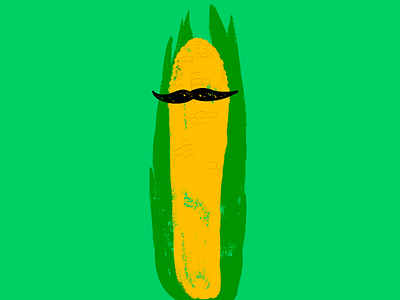 Elote Chahuistle brush corn cob food ilustration