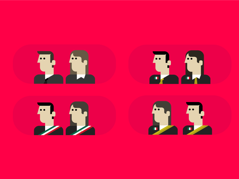Poderes de México flat design character design vector electoral process elections méxico president goverment`s head senator deputy politics
