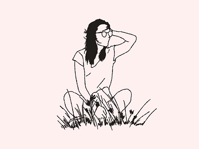 Chica en la naturaleza brush femenine ilustration lifestyle mood nature quiet woman woman illustration young