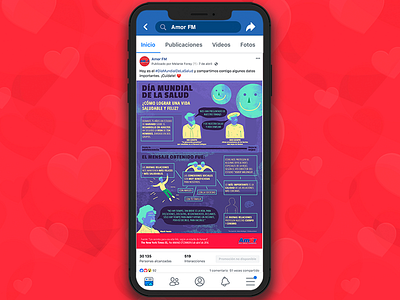 Dia Mundial De La Salud 7 de Abril amor fm brush concepts hapiness healthy ilustración ilustration iphone x mockup post facebook science social media study world health day