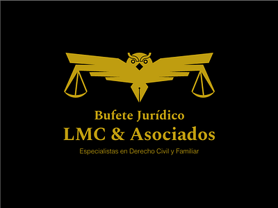 Bufete Jurídico LMC balance brand civil law justice lawfirm laws lawyers legal logo logotype logotype design office owl