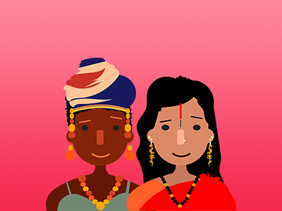 Mujer africana y mujer asiática african asian female female power ilustration salary vector wage gap woman