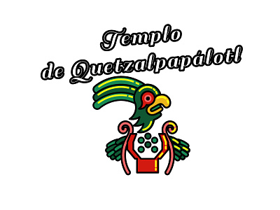 Templo de Quetzalpapalotl bird endemic bird ilustration méxico prehispanic quetzal temple teotihuacan vector