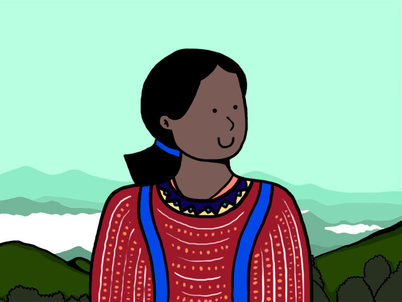 Sube la Montaña ilustration courage sport basketball history indigenous mountain girl ximena oaxaca mexico