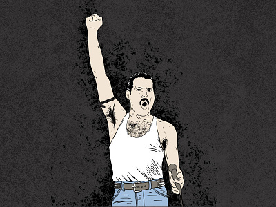 Freddie Mercury artist brush frediie mercury illustration music musician queen rock star