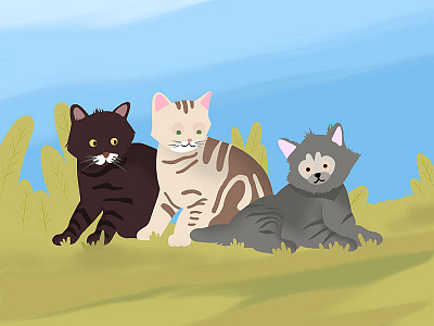 Quiet cats cat cats feline illustration nature wacom intuos