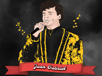 JuanGabriel adobe photoshop beat brush character design composer gay pride icon idol illustration man mexican music musical notes musician sing author sound