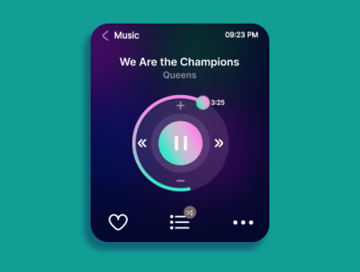 Daily UI Challenge 009: Music Player (Apple Watch) dailyui dailyuimusicplayer designprocess learning userexperience userinterface uxui watchui