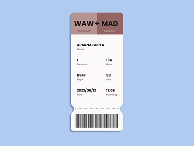 Daily UI Challenge 024: Boarding Pass