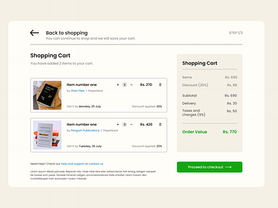 Daily UI Challenge 058: Shopping Cart