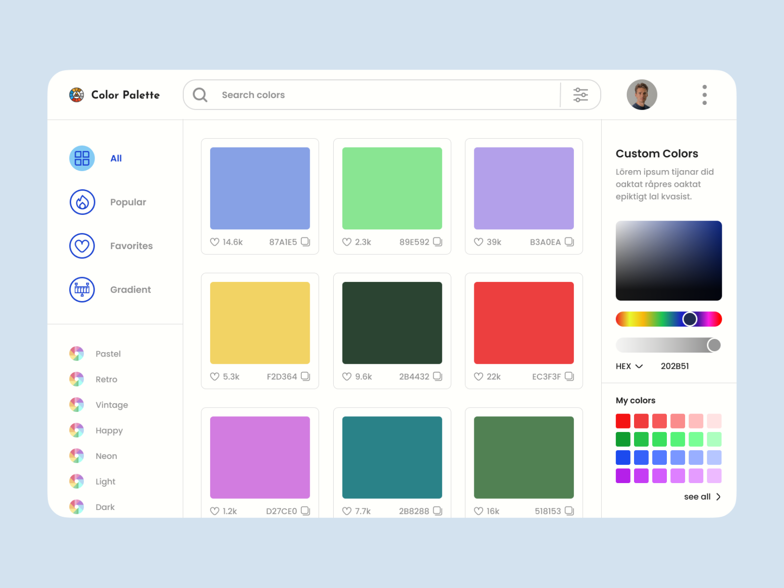 Daily UI Challenge 060: Color Picker by Vanya Sharma on Dribbble