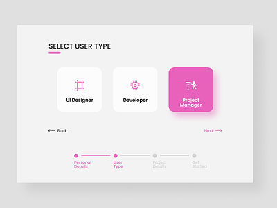 Daily UI Challenge 064: Select user type