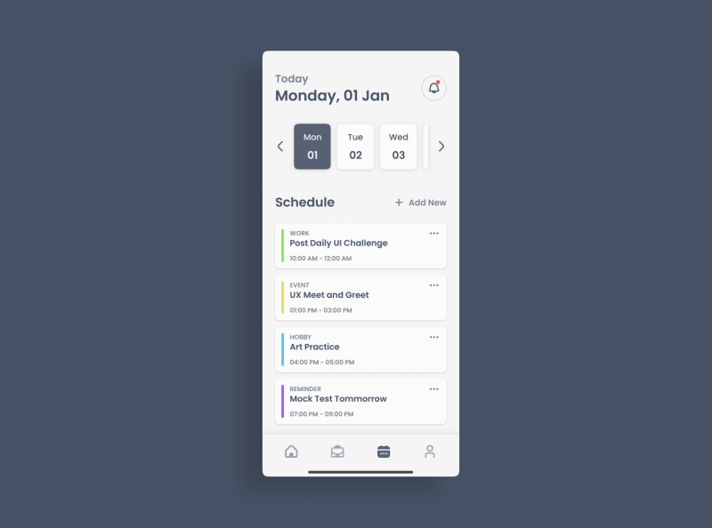 Daily UI Challenge 071: Schedule By Vanya Sharma On Dribbble