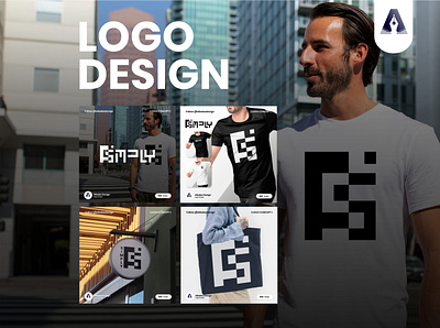 LOGO DESIGN ( Name : Simply ) branding graphic design logo logodesign mockup mockupdesign simpledesign tshirt tshirtdesign