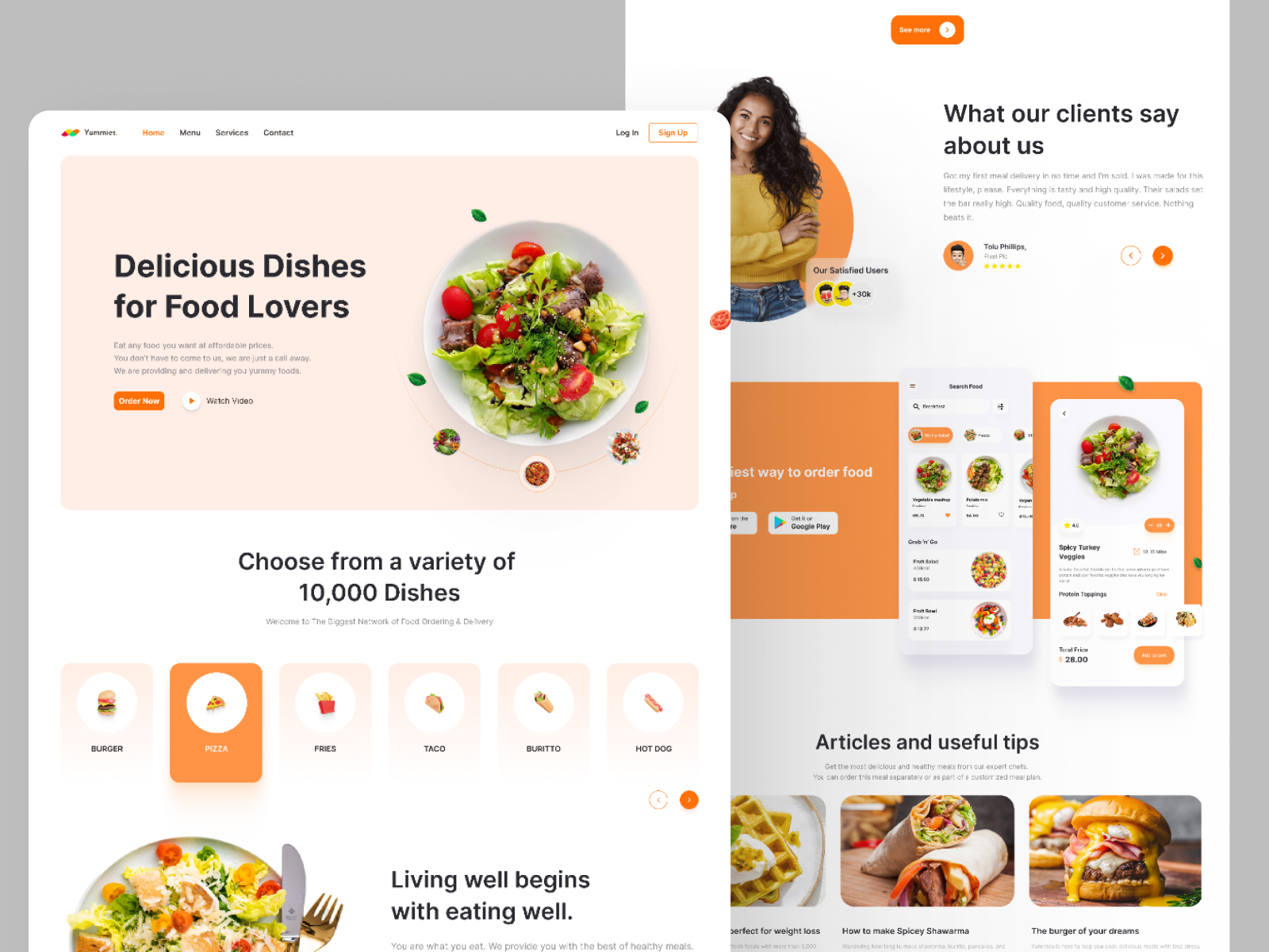 Food Delivery Landing Page Design by Titilayo Akande on Dribbble