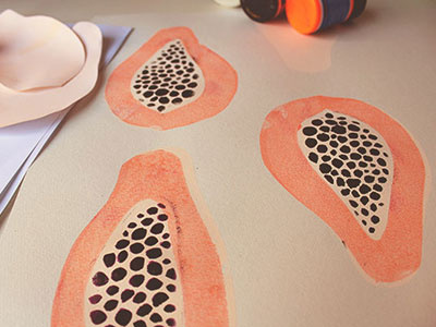 Printing paw paw pattern fruit illustration paperprint pattern