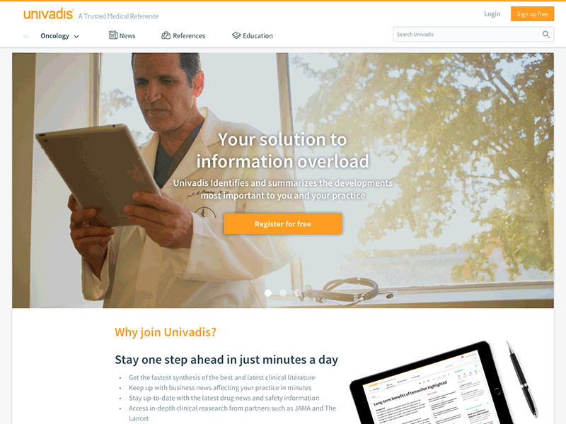 Landing page design flat healthcare illustration landing page medical univadis