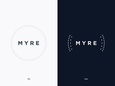 MYRE new logo evolution frenchtech graphic design graphisme logo logotype real estate typography update
