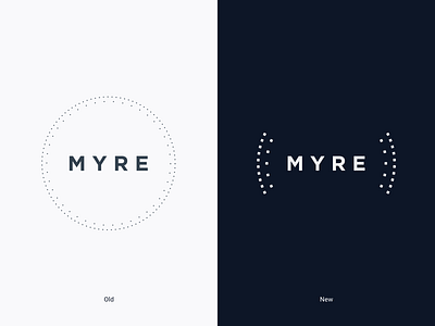 MYRE new logo evolution frenchtech graphic design graphisme logo logotype real estate typography update
