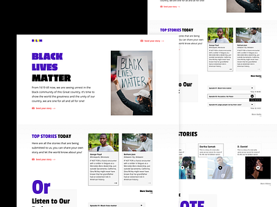 Black Lives Matter 8 point grid black lives matter clean design george floyd landing page minimal modern protest story typography ui ux web website
