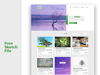 Save Tree Free Web Template e commerce free freelancer social cause ui user experience user interface ux web web design website website design