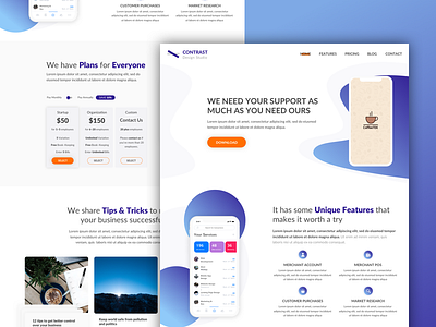 Creative App Landing Page V2 app clean download flat interaction landing minimal page ui ux web website