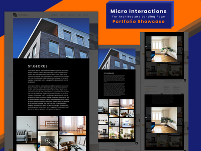 Portfolio Micro Interaction For Architecture Landing Page clean design flat image gallery landing page micro interaction minimal typography ui ux web website